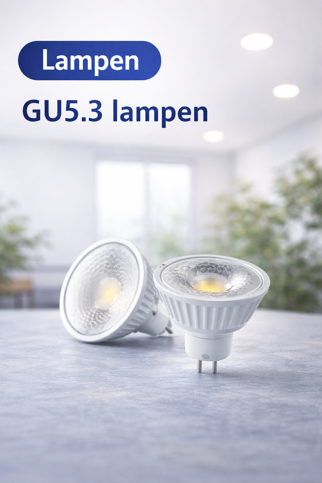 GU5.3 lampen met tweepins-fitting, detail van pinverbinding voor spotarmaturen