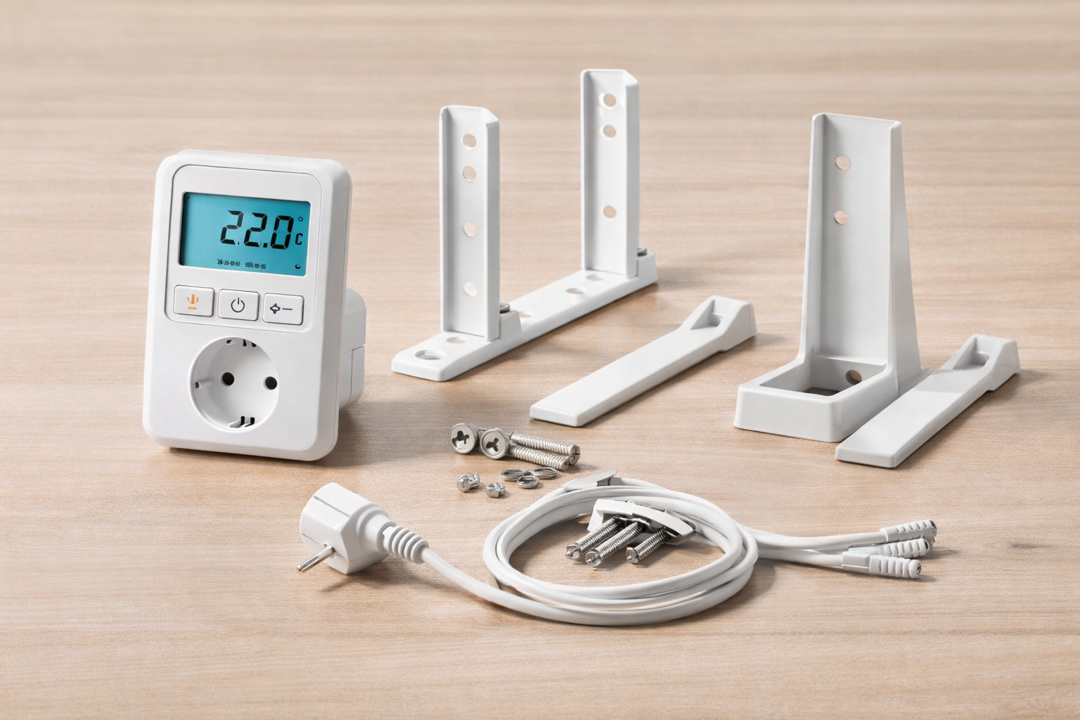 Toebehoren voor convectoren zoals thermostaten en montagebeugels