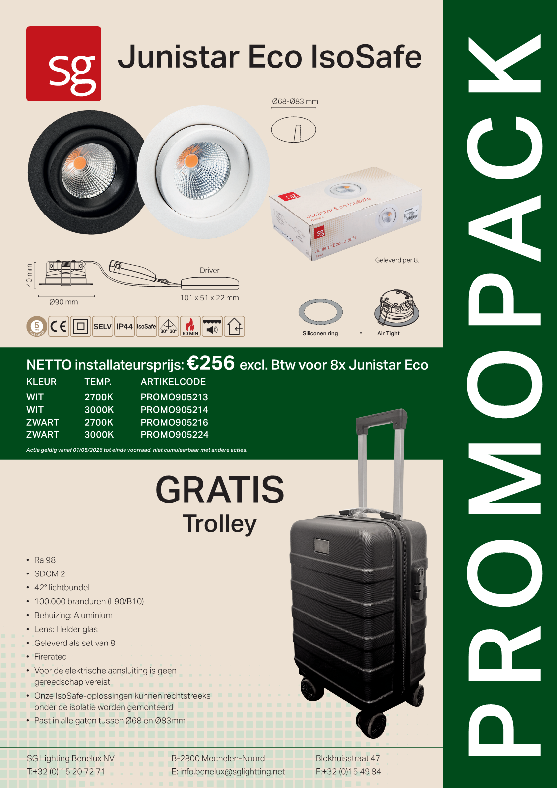 Junistar Eco PROMO 8-pack 2700K wit