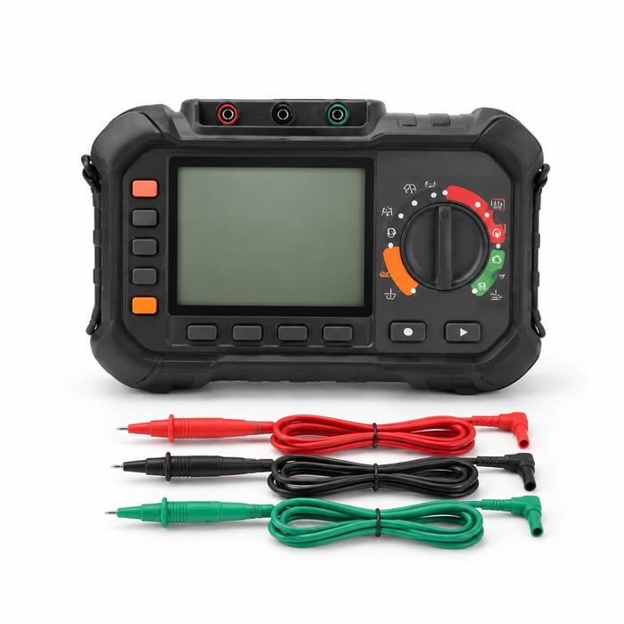 Multifunctionele installatietester met meetsnoeren