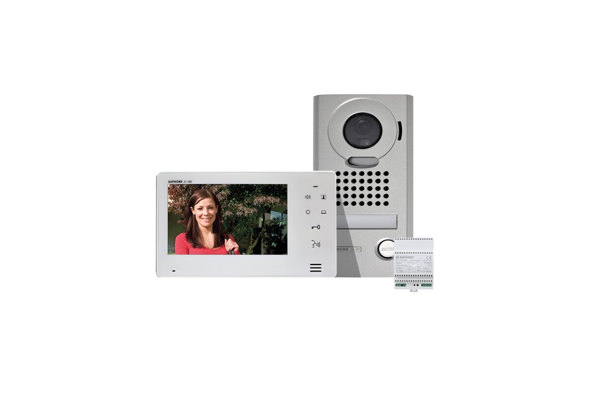 Complete videofoonkit met buitenpost, binnenmonitor en voeding