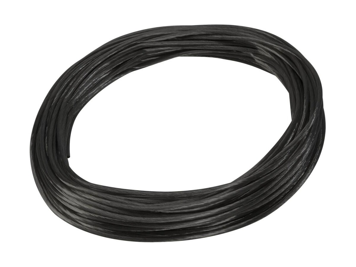 Opgerolde zwarte geleiderkabel voor een 12V-kabelsysteem