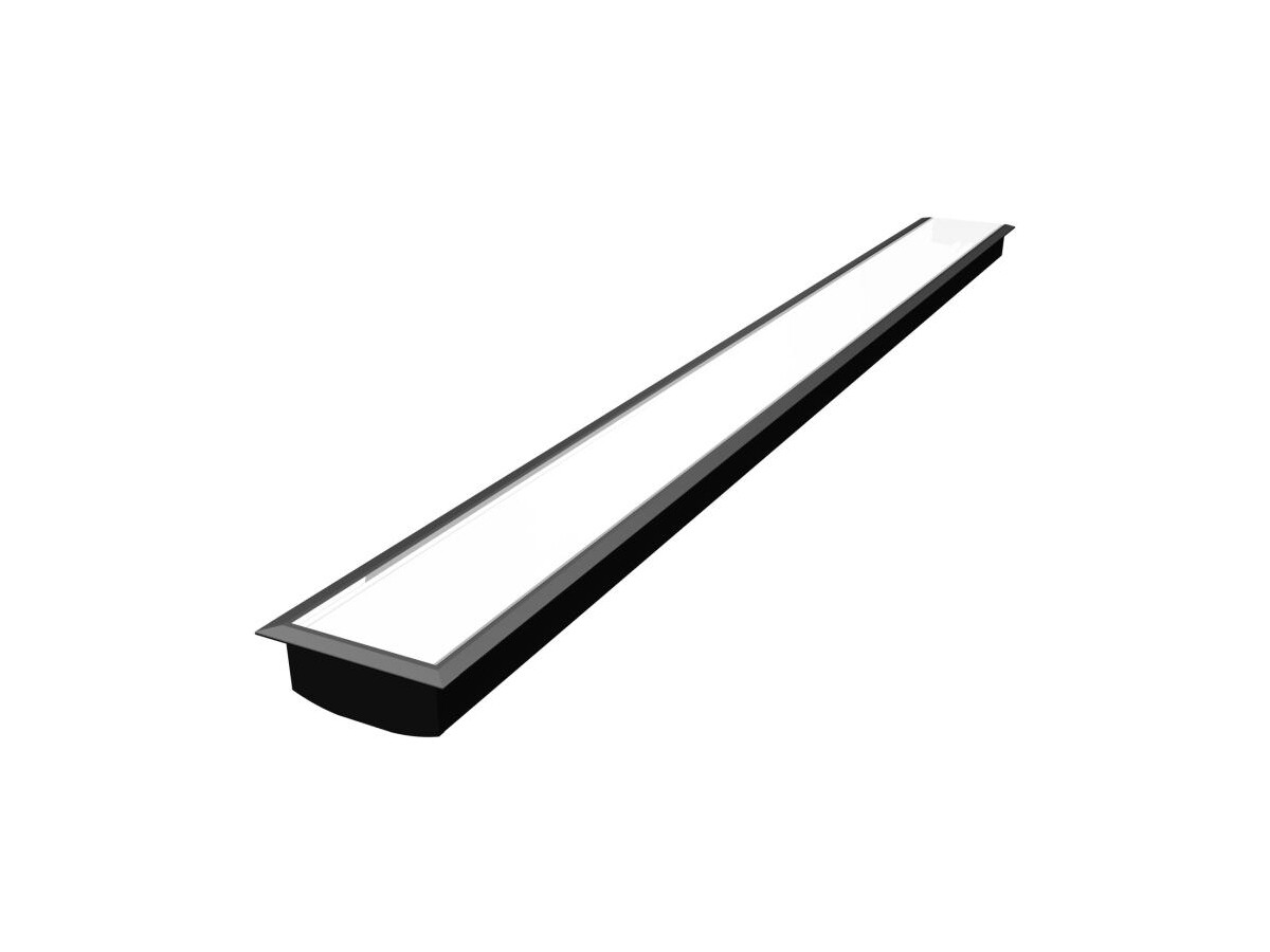 Zwart opbouwprofiel met diffuser voor LED-strips