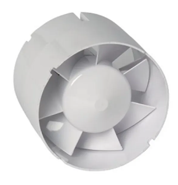 Buisventilator voor montage in een rond ventilatiekanaal