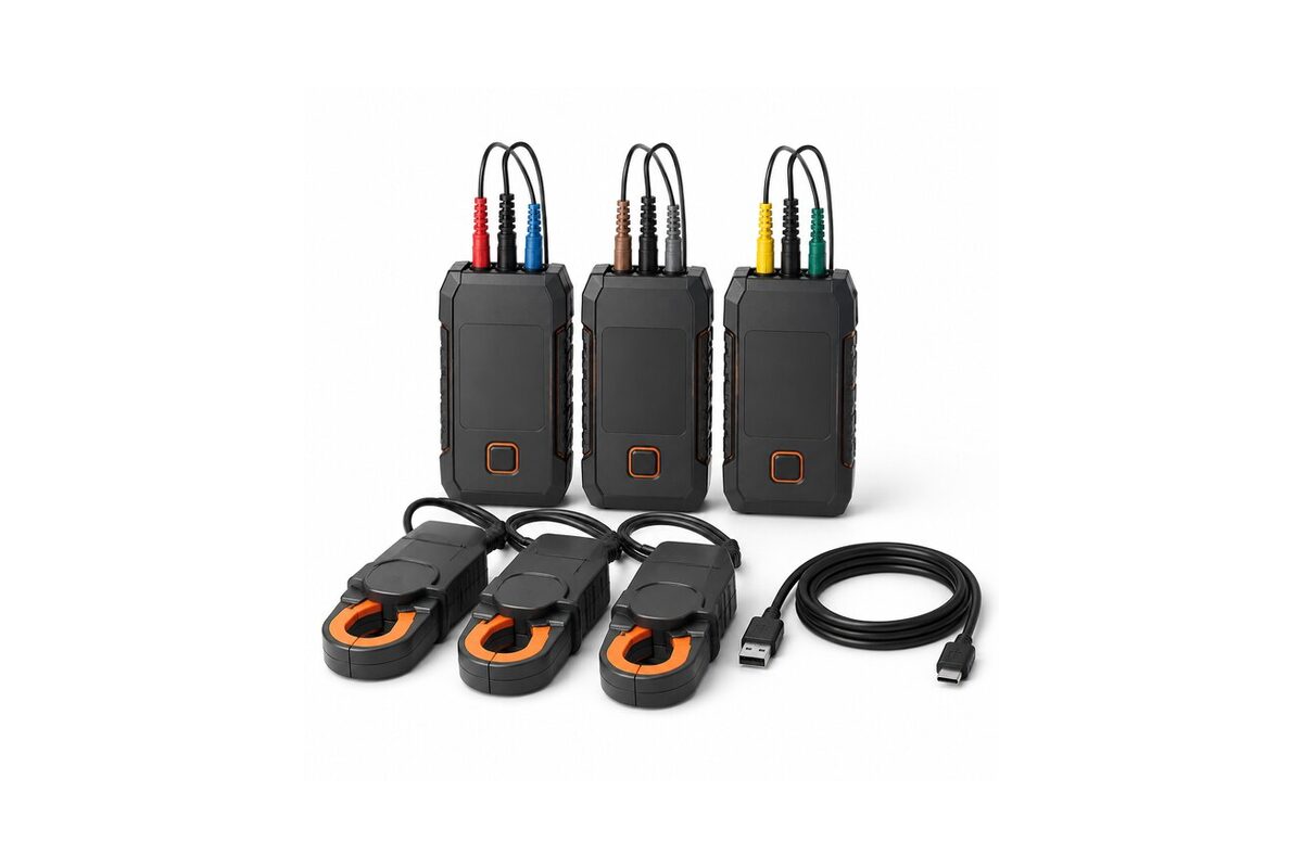 Dataloggers met stroomtangen en aansluitkabels