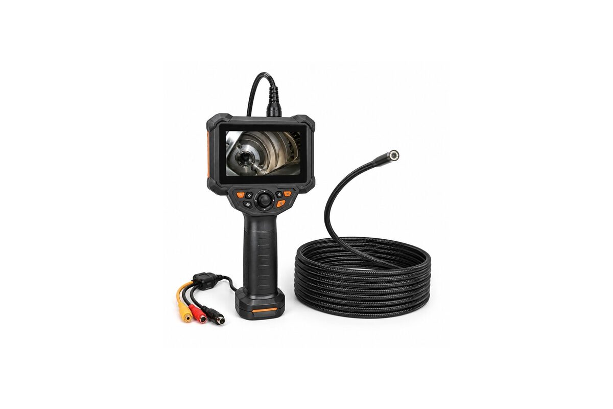 Industriële videoscoop met camerakabel en monitor