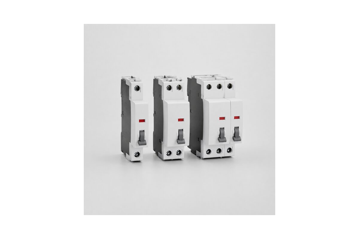 Drie modulaire impulsschakelaars voor montage op DIN-rail