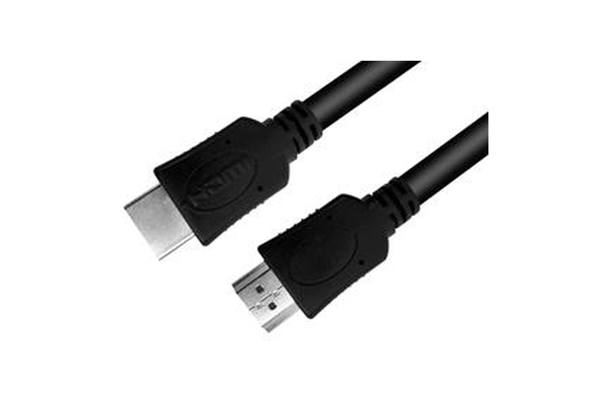 Zwarte HDMI-kabel met twee HDMI-stekkers
