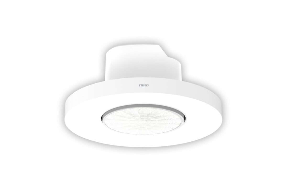 Witte 360° plafondbewegingsmelder voor automatische verlichtingssturing