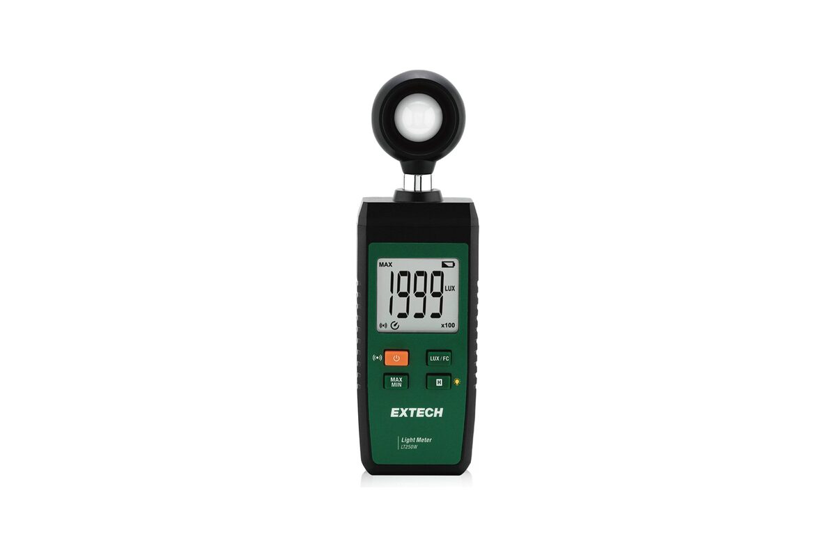 Digitale luxmeter met sensor voor lichtsterktemeting