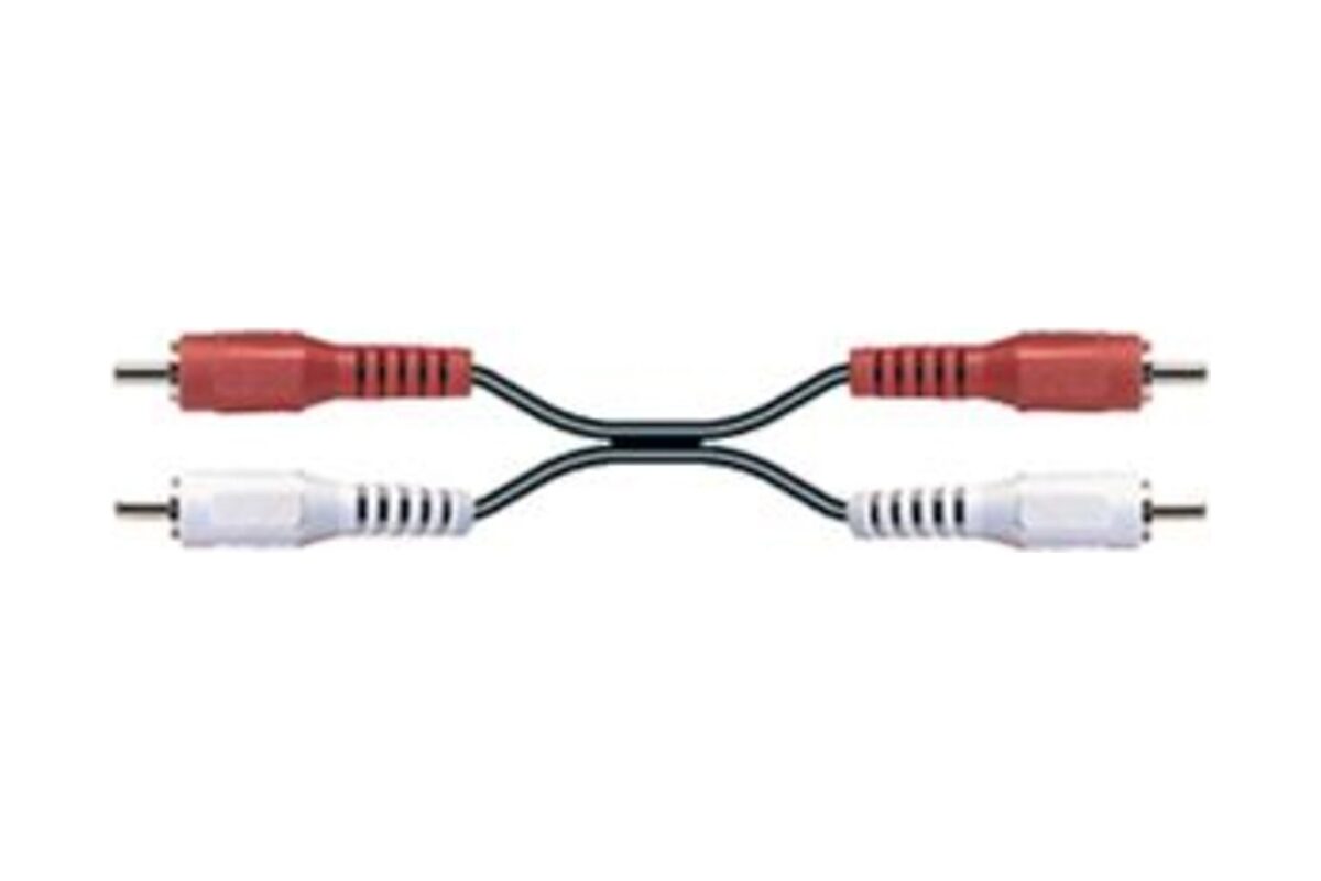 Rode en witte RCA-audiokabel met cinchstekkers