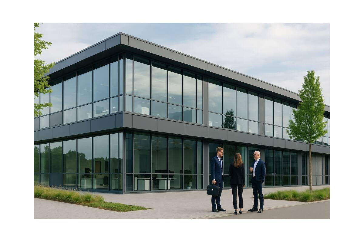 Modern kantoorgebouw als werkomgeving voor professionele elektrische installaties