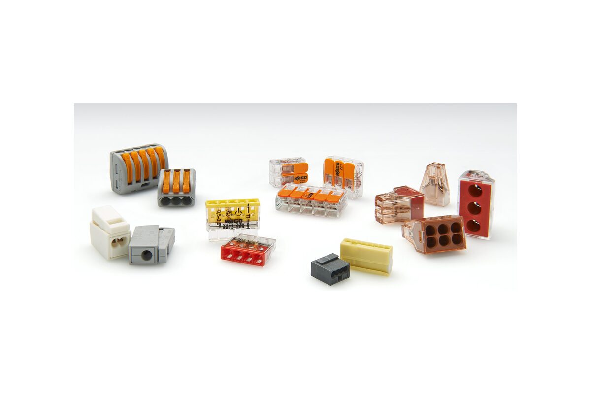 Assortiment verbindingsklemmen en lasklemmen voor elektrische installatie