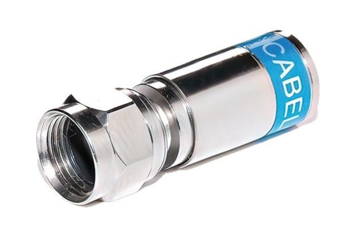 Metalen coaxconnector met compressiehuls voor tv- en antennekabel