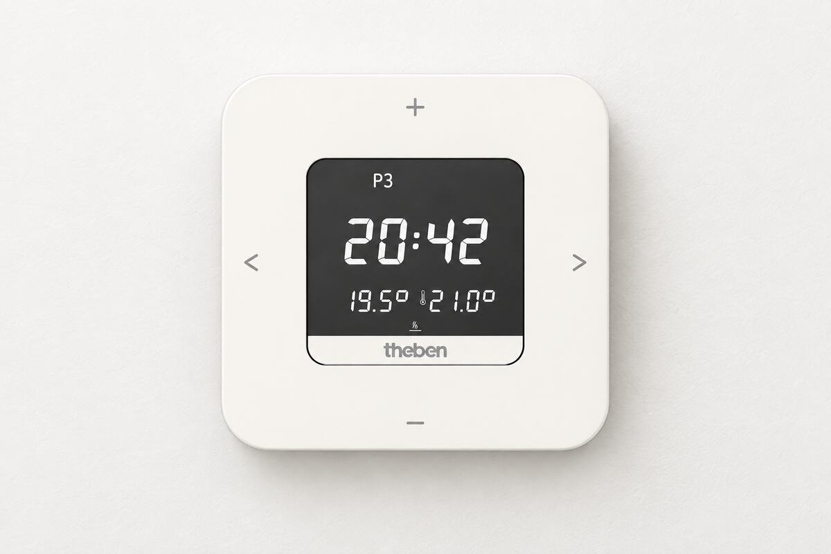 Witte digitale wandthermostaat voor elektrische verwarming