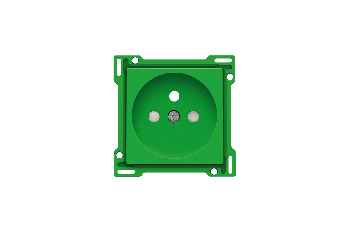 Niko 197-66606 centraalplaat voor een stopcontact met penaarde en beschermingsafsluiters, green