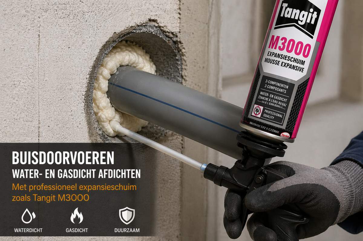 Tangit M3000 expansieschuim: buizen en doorvoeren perfect afdichten
