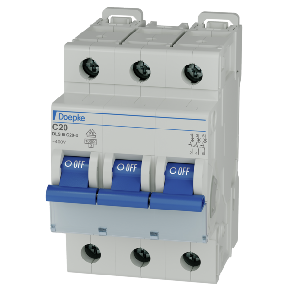 Doepke 09916294: AUTOMAAT DLS6 I 20A 3P 10KA C - Circuit-breakers, three-pole, Characteristic C, 20 A, 10 kA, for industrial facilities