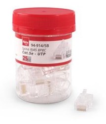 Elix - RJ45 Cat5e UTP pass through stekker - 34772