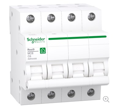 Schneider - Automaat 4P 6A C 400V 3KA - R9F64406