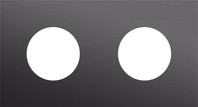 Tweevoudige afdekplaat, 71 mm centerafstand, voor twee stopc