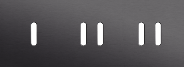 Drievoudige afdekplaat, horizontaal 71 mm centerafstand,voor