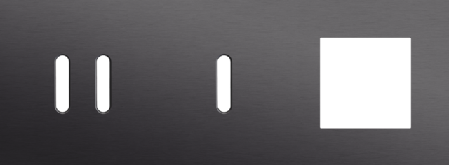 Drievoudige afdekplaat, horizontaal 71 mm centerafstand,voor