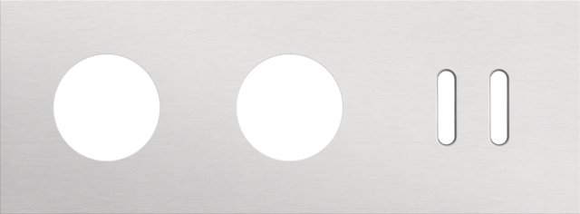 Drievoudige afdekplaat, horizontaal 71 mm centerafstand, voo