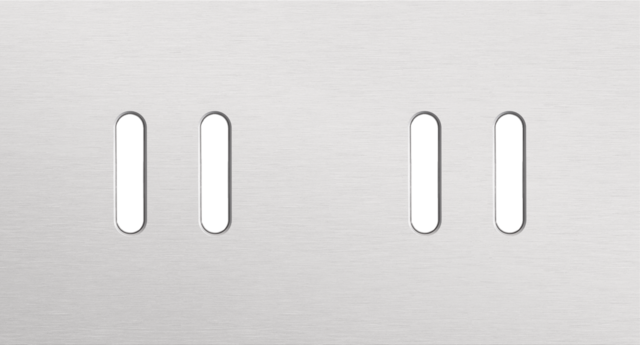 Tweevoudige afdekplaat, horizontaal 71 mm centerafstand, voo