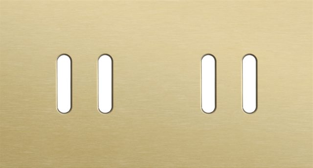 Tweevoudige afdekplaat, horizontaal 71 mm centerafstand, voo