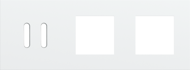 Drievoudige afdekplaat, horizontaal 71 mm centerafstand,voor