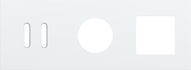 Drievoudige afdekplaat, horizontaal 71 mm centerafstand,voor