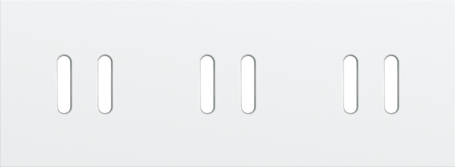 Drievoudige afdekplaat, horizontaal 71 mm centerafstand, voo