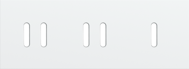 Drievoudige afdekplaat, horizontaal 71 mm centerafstand,voor