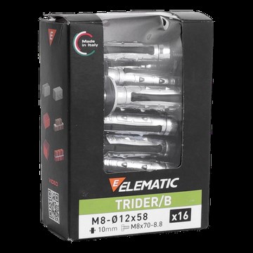 16x zware polyvalente plug Trider met hex. schroef M8