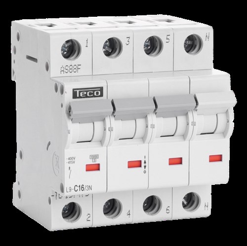 Automaat Teco 3N 16A 10kA Curve C