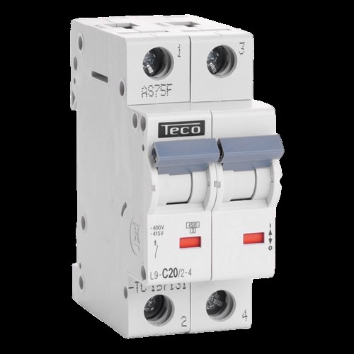 Automaat Teco 2P 20A 4,5kA Curve C