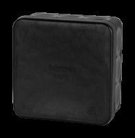 Zwarte IP55 installatiedoos met flexibele kabelinvoer