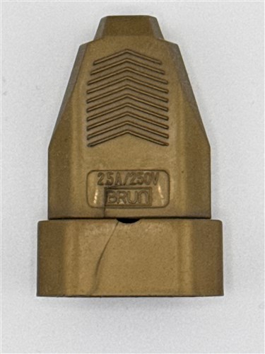 Vrouwelijke stekker 6 Amp, plat kabel, recht, goud/brons