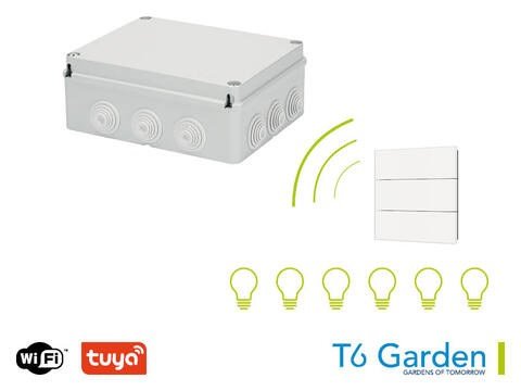 Controlemodule + 6 contacten op afstand te bedienen RF + WiF