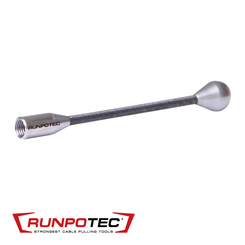 Flexibele inox glijkop 10 mm, met RTG 6 connectie