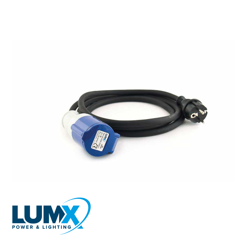 Neopreen verlengkabel 250V - 3 polig - 2 m / 16A - HO7RN-F 3