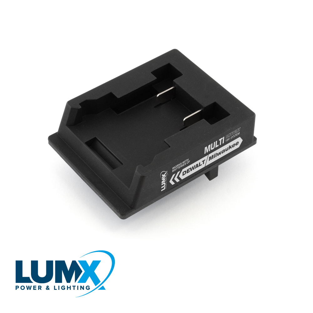 Adapter voor DEWALT - MILWAUKEE batterij / LUMX M-serie + Ga
