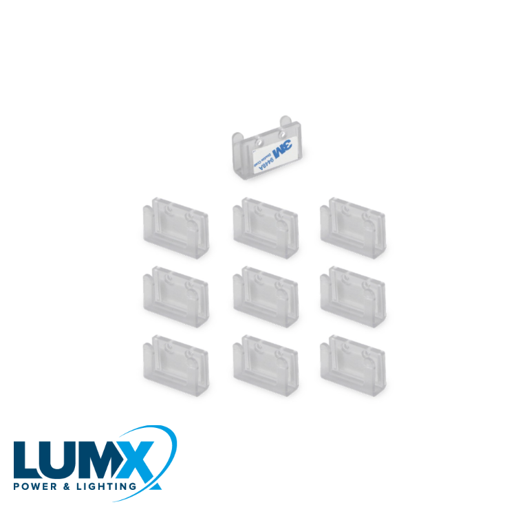 Monteerclips 3M tape 10st. voor LED lichtslangen - B=12 & 16