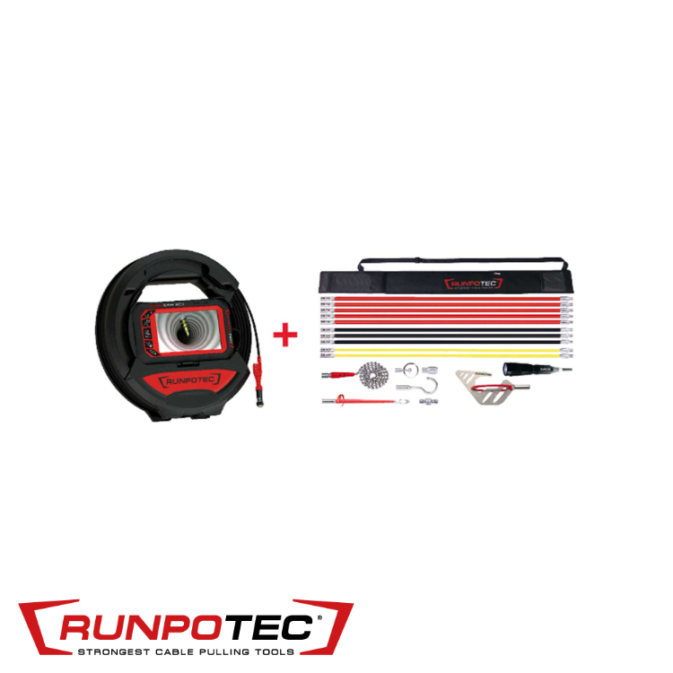Kabeltrekker RUNPOSTICKS Comfort + Inspectiecamera RC3 - 15m