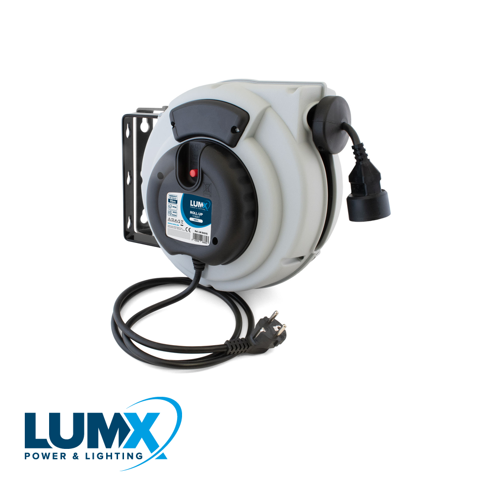 LumX Kabelhaspel ROLL-UP 1-WAY - HO5VV-F 3G1,5 - Vinyl - 15