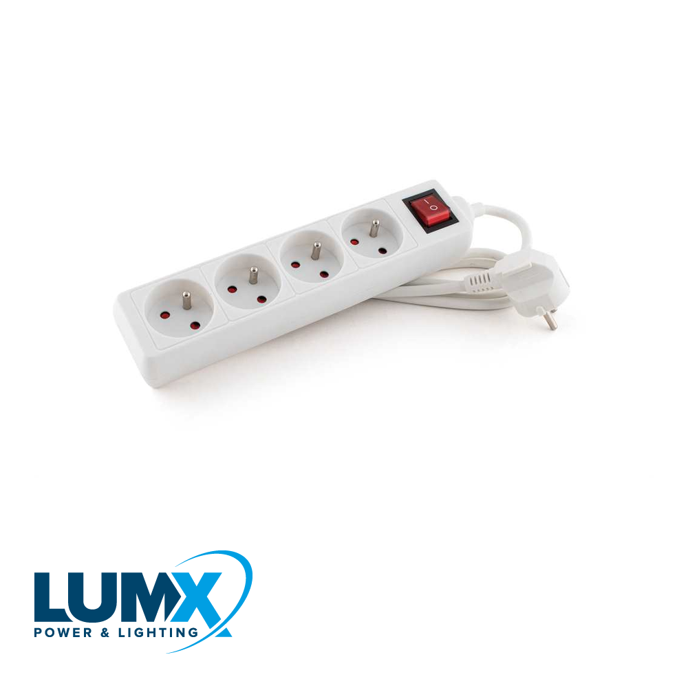 4-voudige stekkerdoos, aan/uit - H05VV-F 3G1,5 mm 3 m kabel