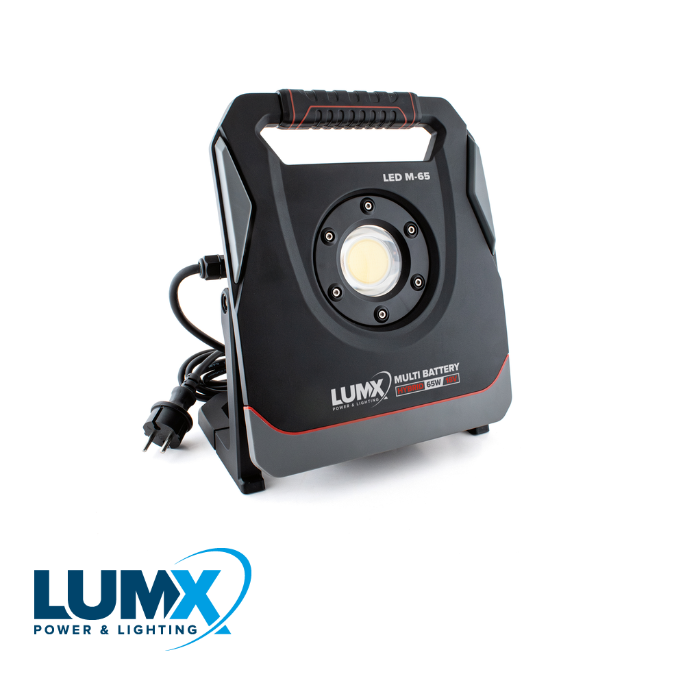 MULTI-BATTERY HYBRID LED straler M-65 / 65W / IP65, met 6 ad