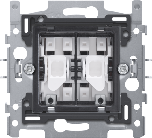 Sokkel voor een wisselschakelaar en N.O. of N.G. drukknop, 1