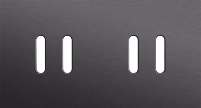 Tweevoudige afdekplaat, horizontaal 71 mm centerafstand, voo